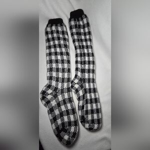 Buffalo Plaid long sherpa lined socks